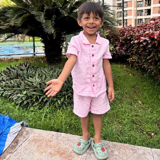 Boys Coord Set Pink Heart