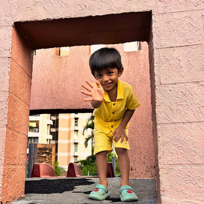 Organic Muslin Coord Set - Yellow