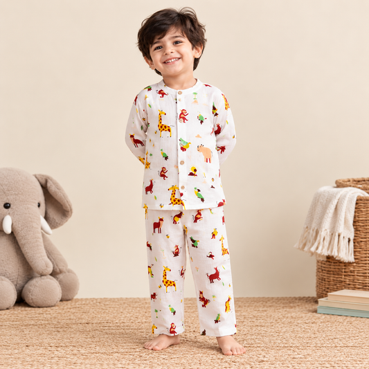 Jungle - Muslin Full Sleeve Sleep Suit