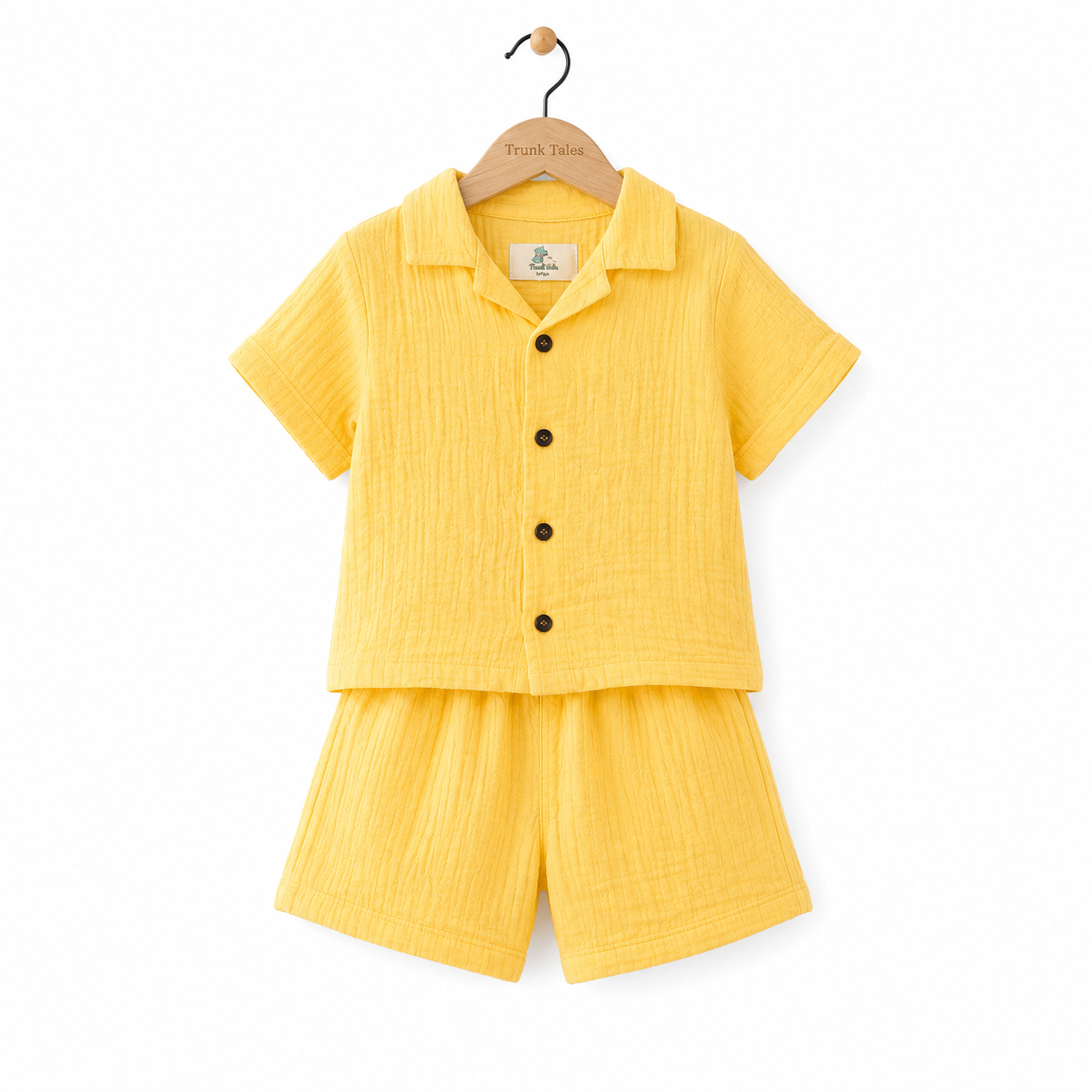 Organic Muslin Coord Set - Yellow