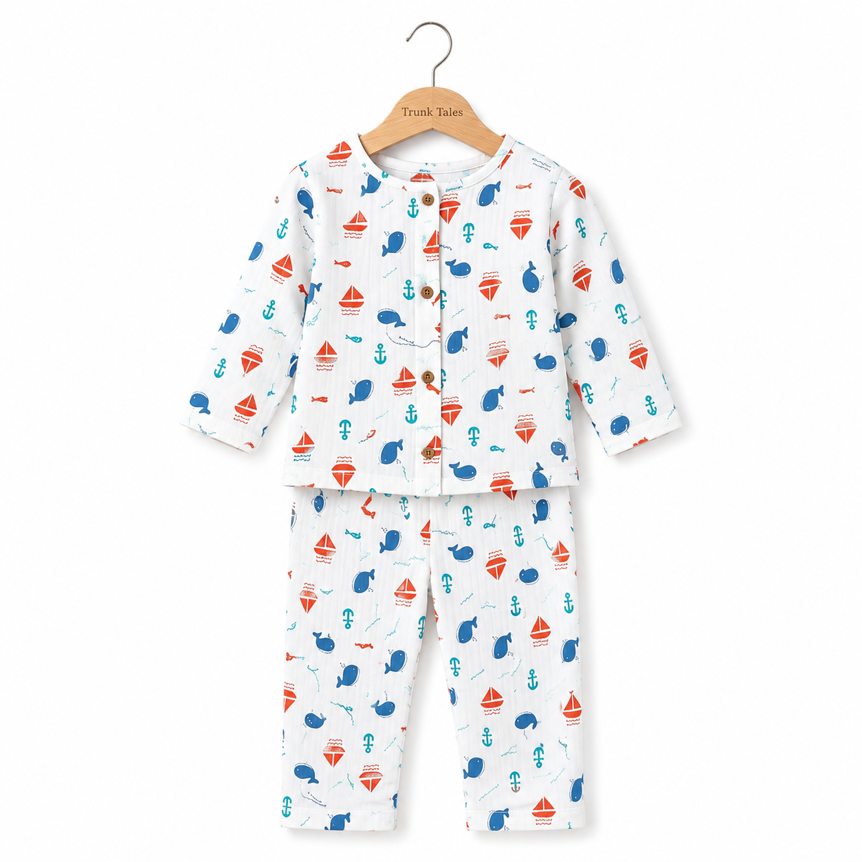Dolphin - Muslin Full Sleeve Sleep Suit for kids (Unisex)
