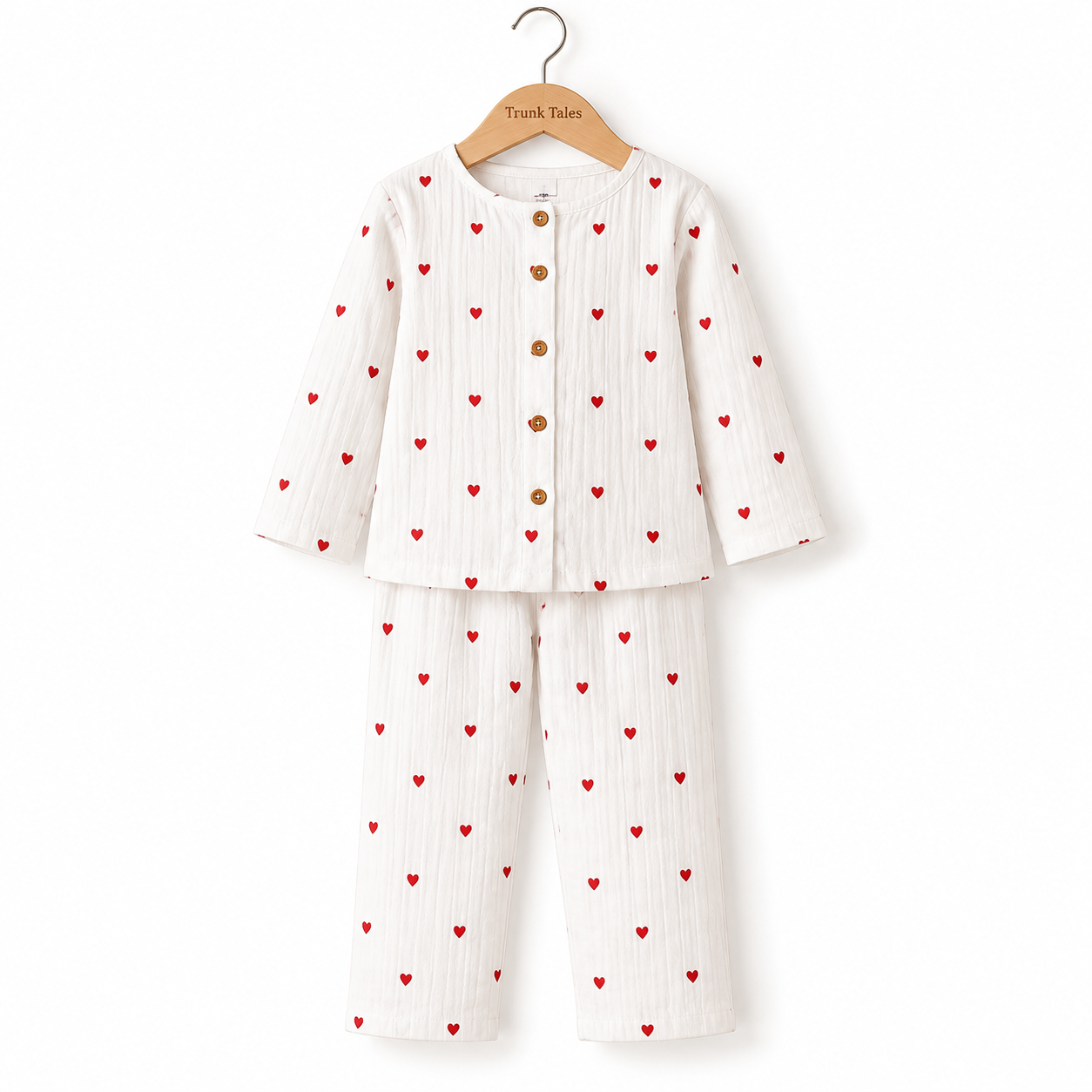 Hearts - Muslin Full Sleeve Sleep Suit