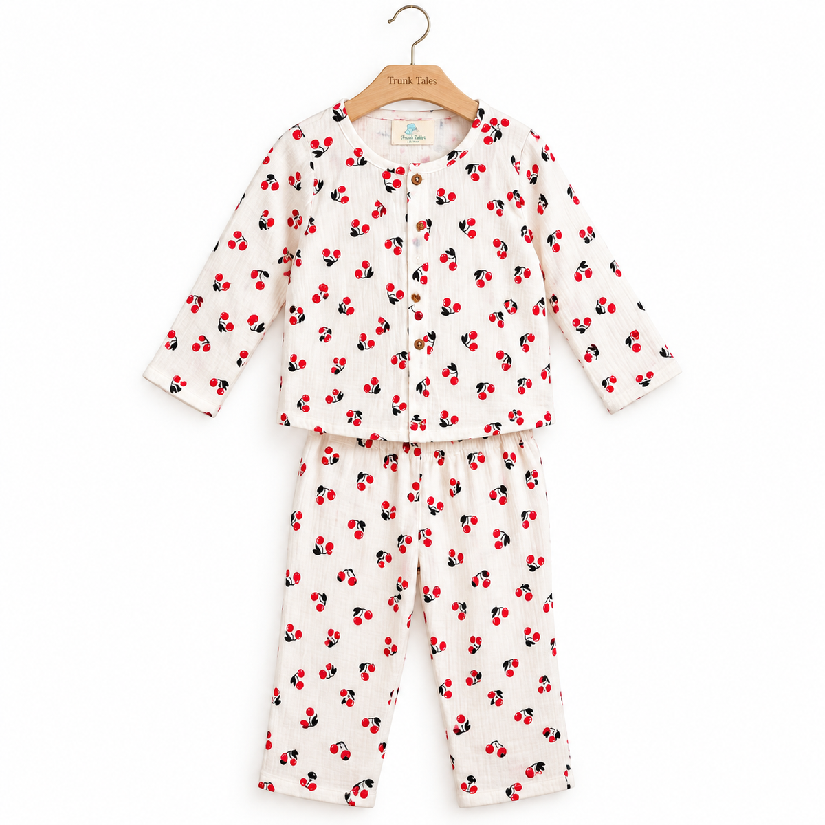 Cherry - Muslin Full Sleeve Sleep Suit