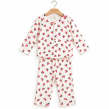 Cherry - Muslin Full Sleeve Sleep Suit