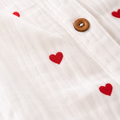 Hearts - Muslin Full Sleeve Sleep Suit