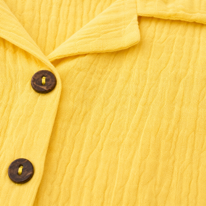 Organic Muslin Coord Set - Yellow