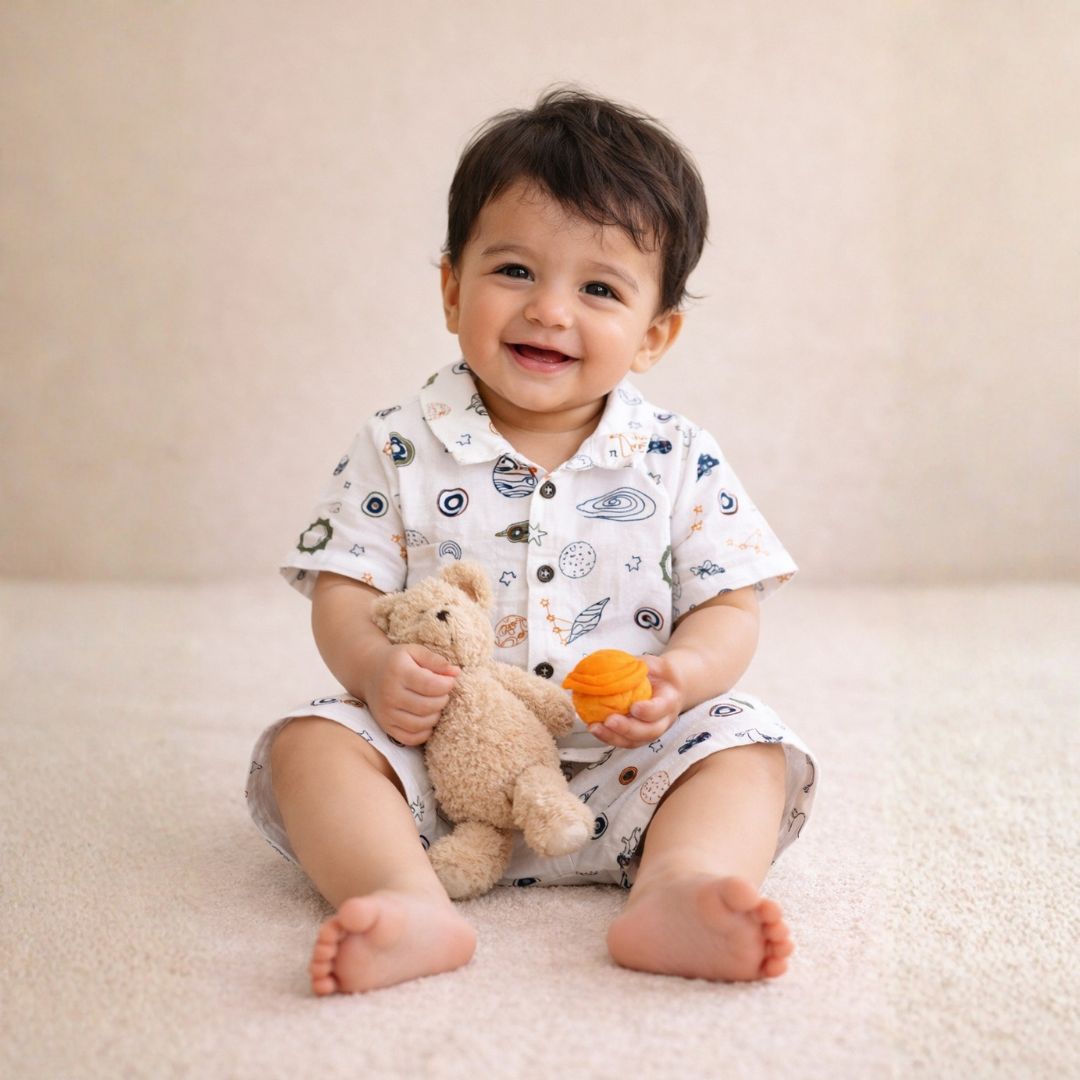 Organic Muslin Coord Set - Space