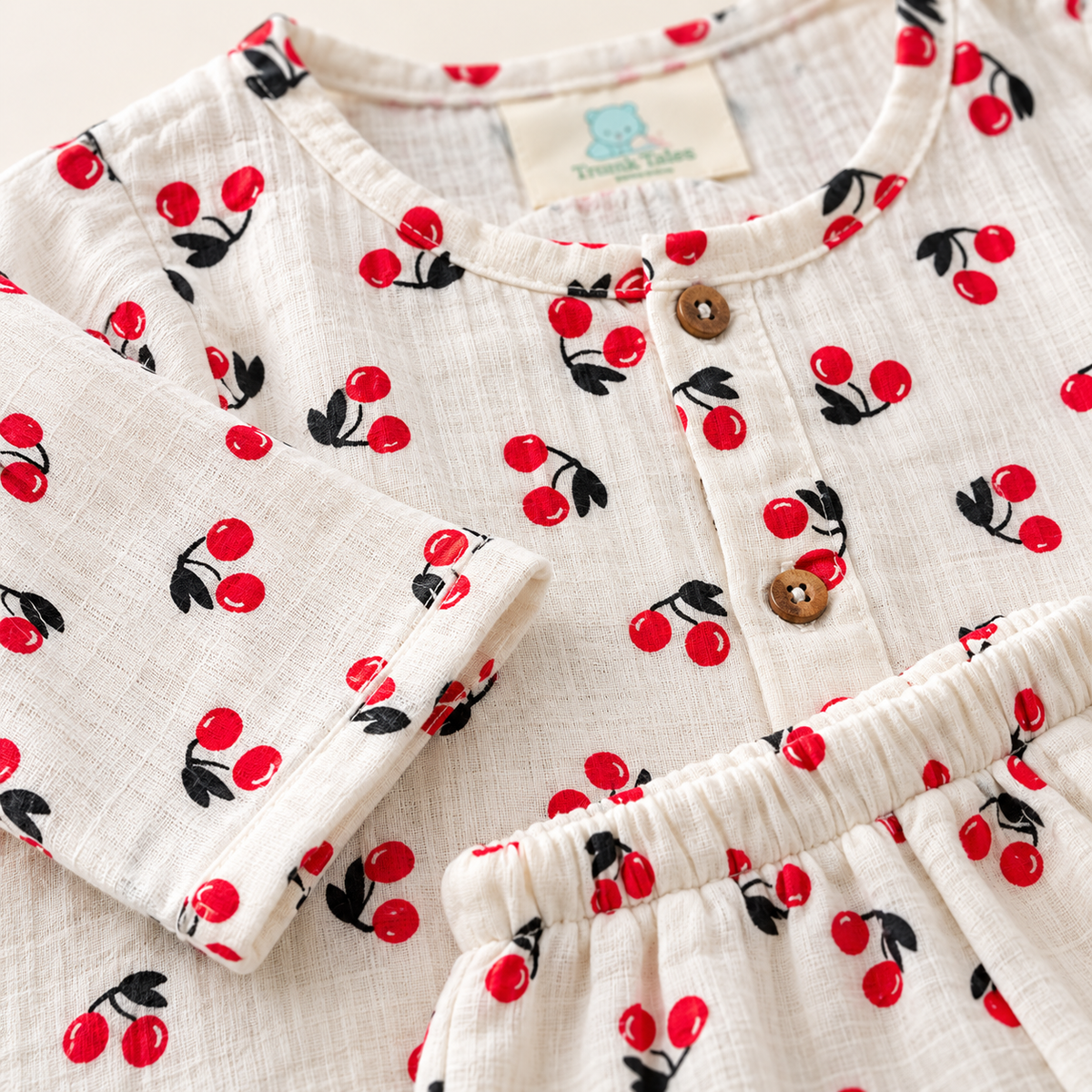 Cherry - Muslin Full Sleeve Sleep Suit