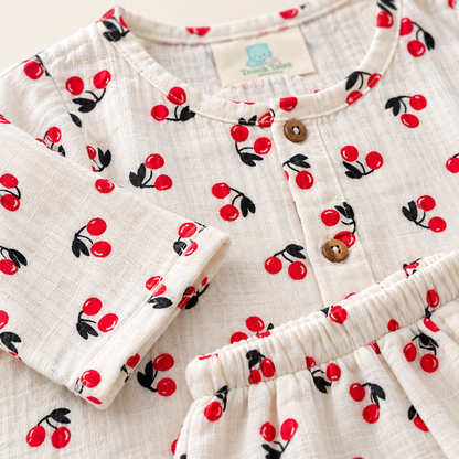 Cherry - Muslin Full Sleeve Sleep Suit