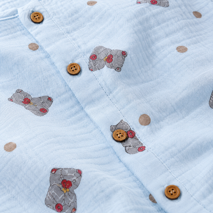 Bear - Muslin Full Sleeve Sleep Suit for kids (Unisex)