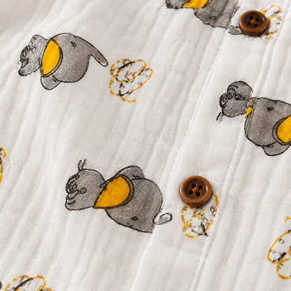Sleepy Elephant - Muslin Full Sleeve Sleep Suit for kids (Unisex)