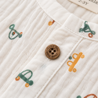 Crazy Car - Muslin Full Sleeve Sleep Suit for kids (Unisex)