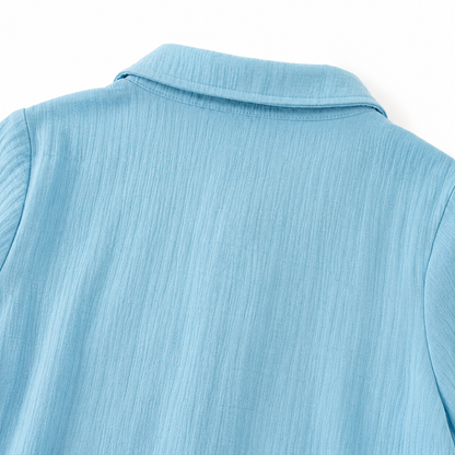 Crinkled Muslin Coord Set - Sky Blue