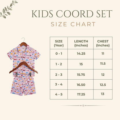 Red Cars Muslin Coord Set