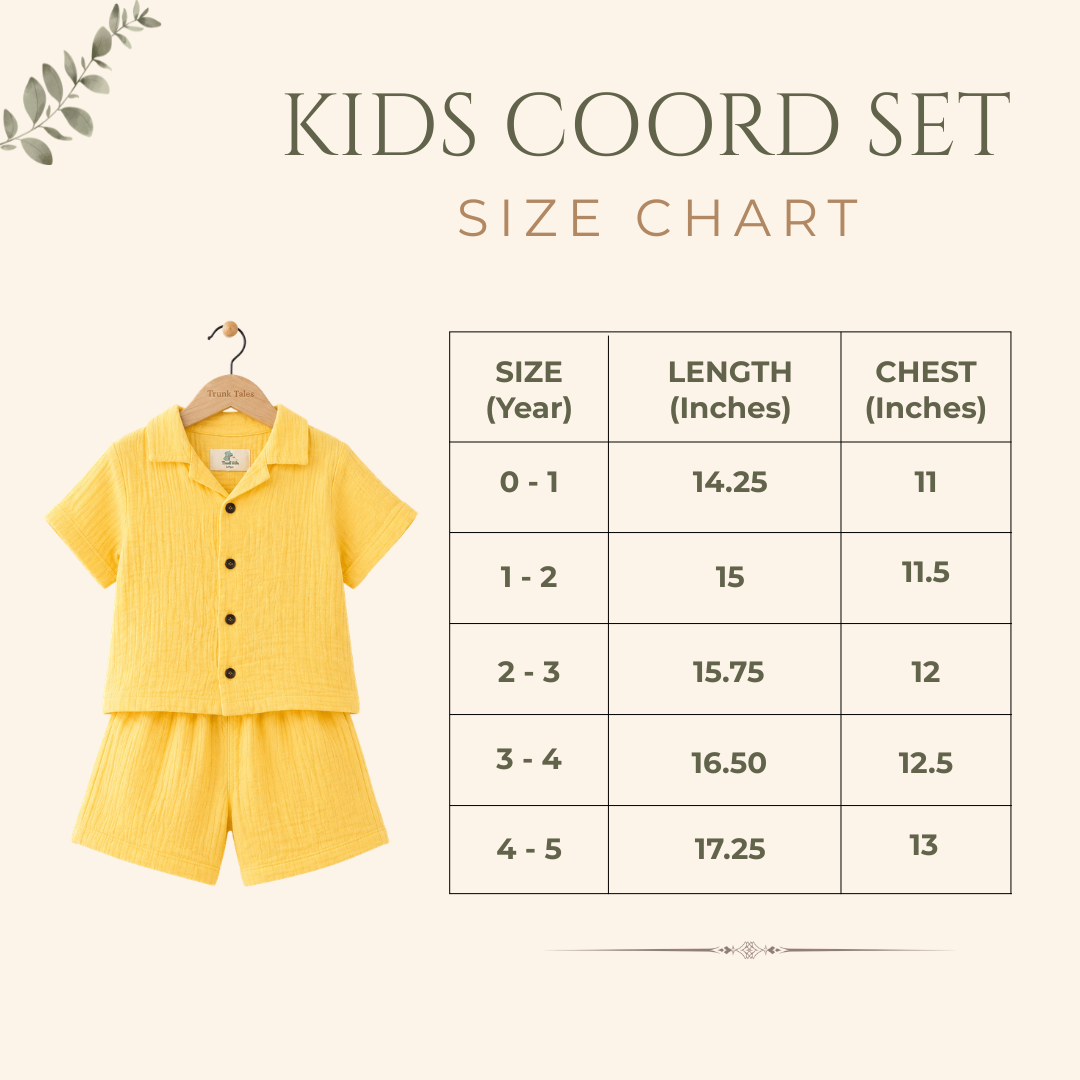 Organic Muslin Coord Set - Yellow