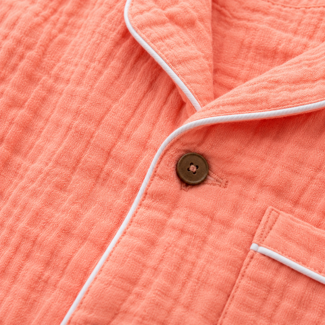 Crinkled Muslin Night Suit -Peach