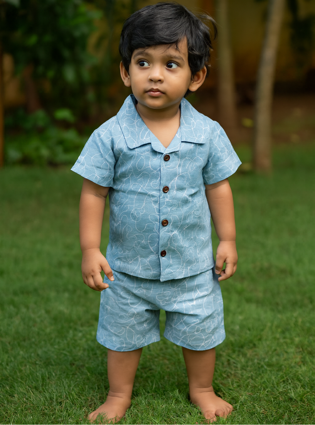 Blue Lines Muslin Coord Set