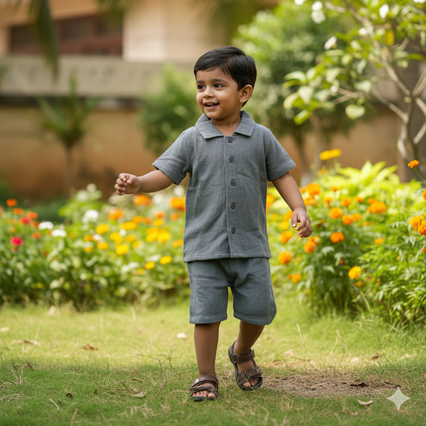 Organic Muslin Coord Set Green