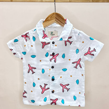 Organic Muslin Coord Set - Aeroplane