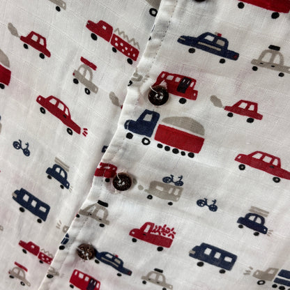 Organic Muslin Coord Set - Cars and Trucks