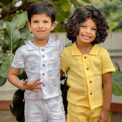 Muslin Coord Set Combo - Yellow & Tropical