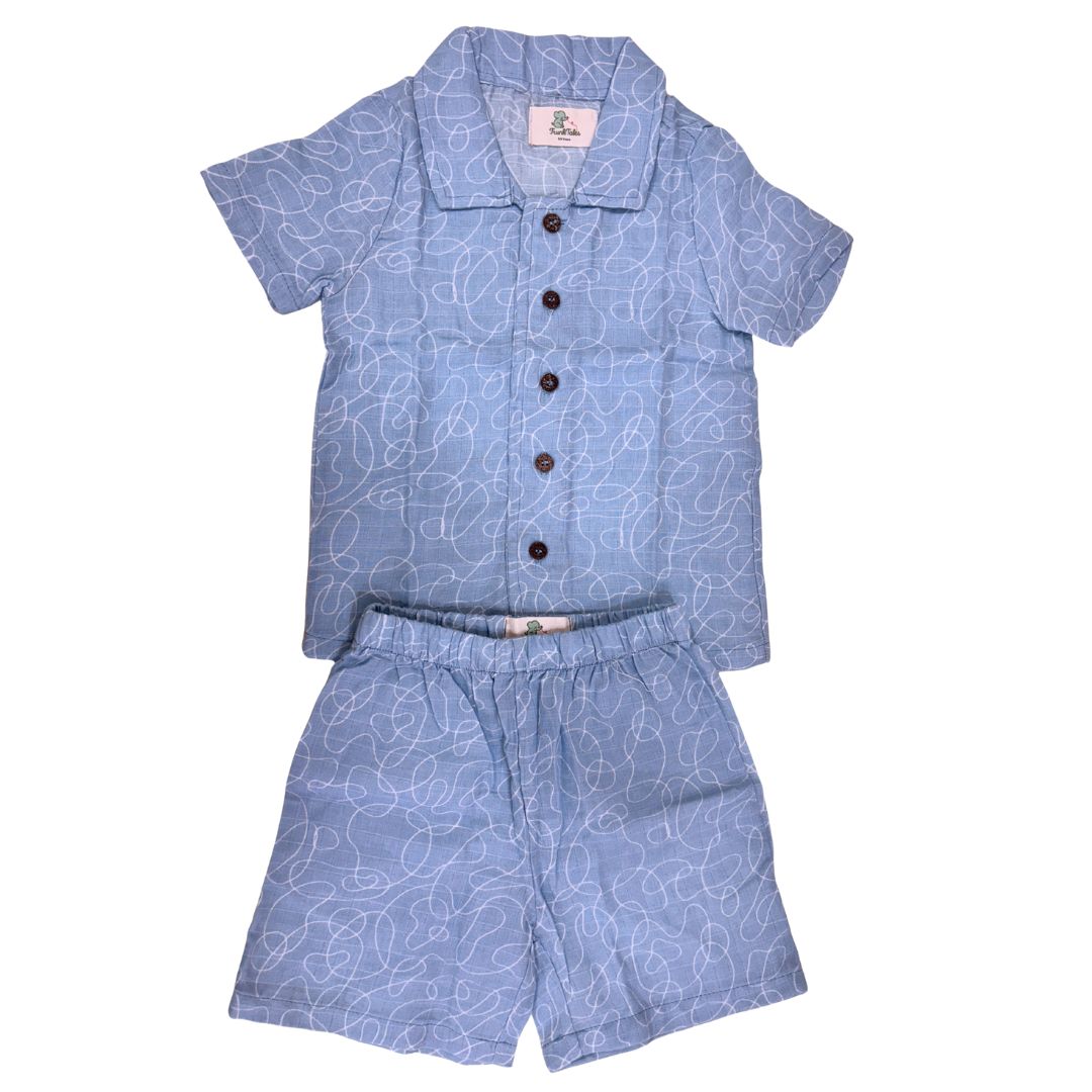 Blue Lines Muslin Coord Set