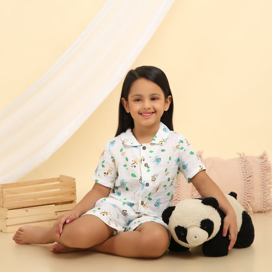 Organic Muslin Coord Set - Animals
