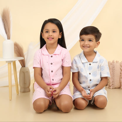 Muslin Coord Set - Pink Heart & Tropical Combo